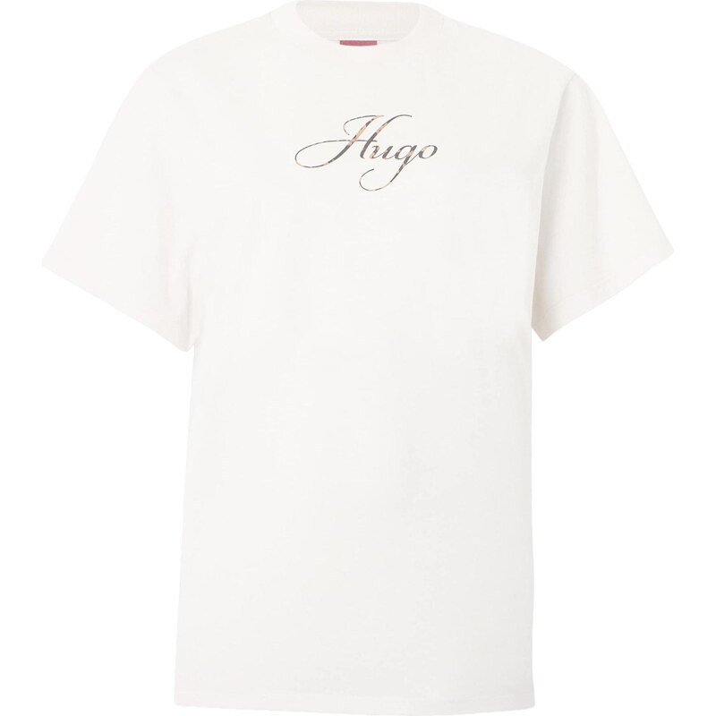 HUGO Tričko krémová / svetlohnedá / čierna 67563520