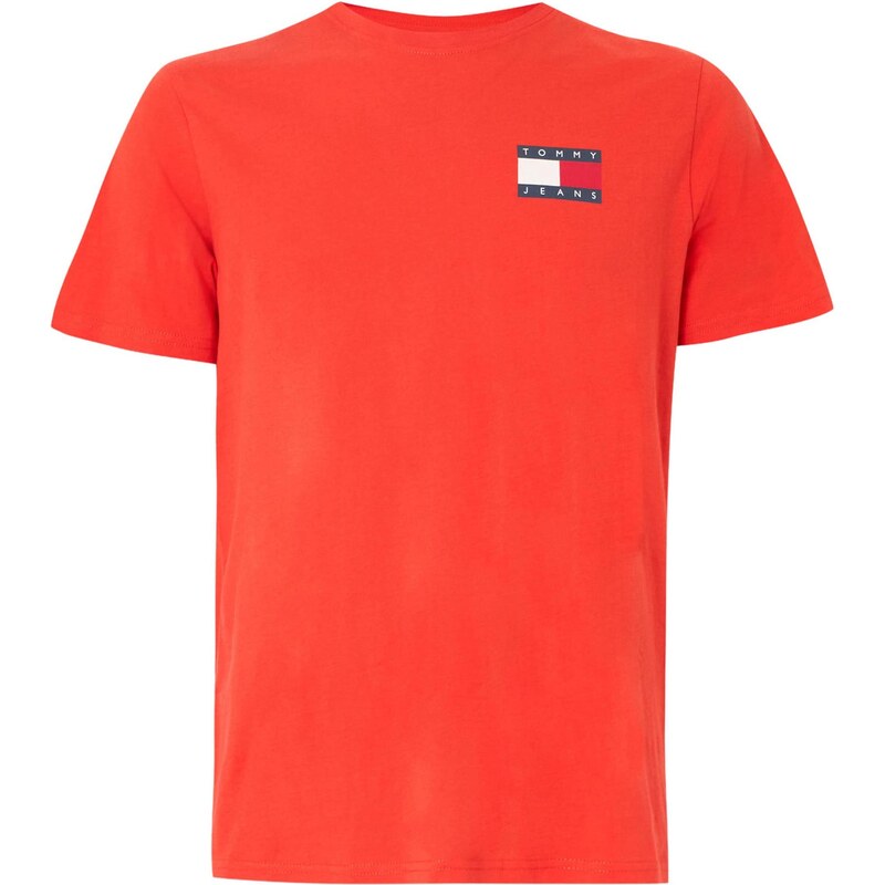 Tommy Jeans Tričko ESSENTIAL oranžovo červená 67563558