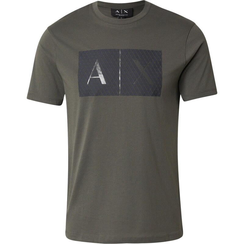 ARMANI EXCHANGE Tričko sépiová / čierna / strieborná 67563612