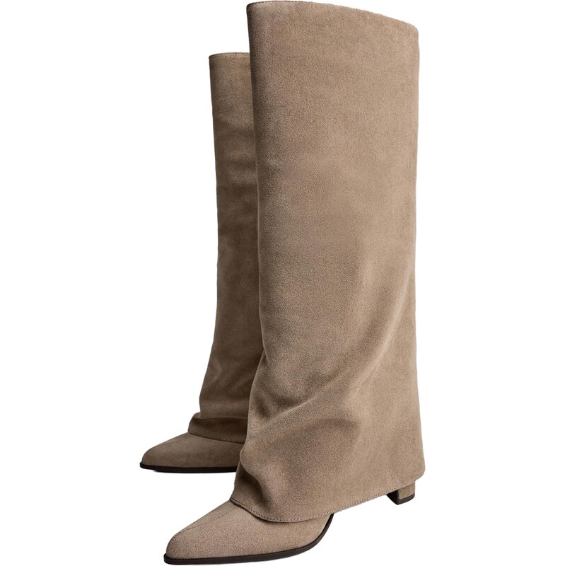 Bershka Čižmy hnedá 67563643