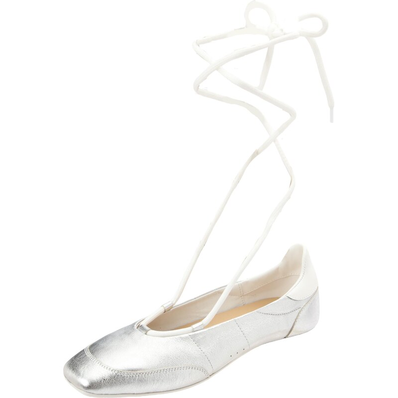 PATRIZIA PEPE Baleríny s ramienkom striebornosivá 67563664