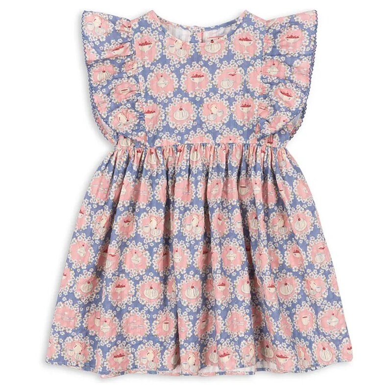 Dievčenské bavlnené šaty Konges Sløjd KIM FRILL DRESS GOTS 67566165