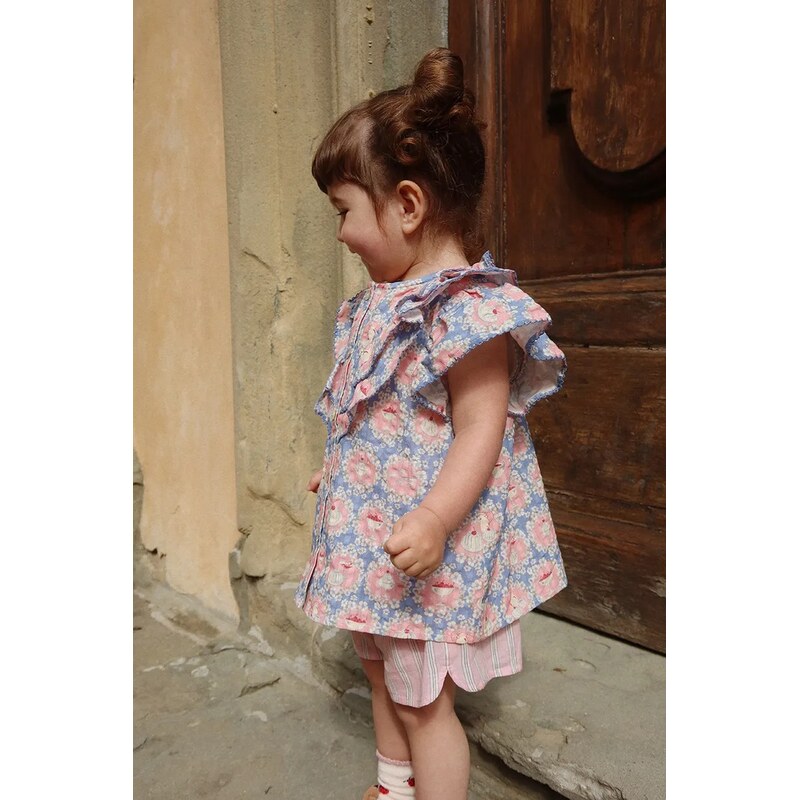 Detská bavlnená blúzka Konges Sløjd KIM FRILL SS SHIRT GOTS 67566163