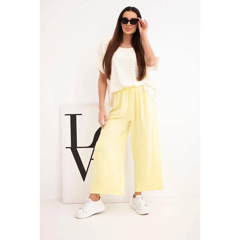 Fashionweek Dámsky viskózový komplet – pruhovaná blúzka a široké 67566402