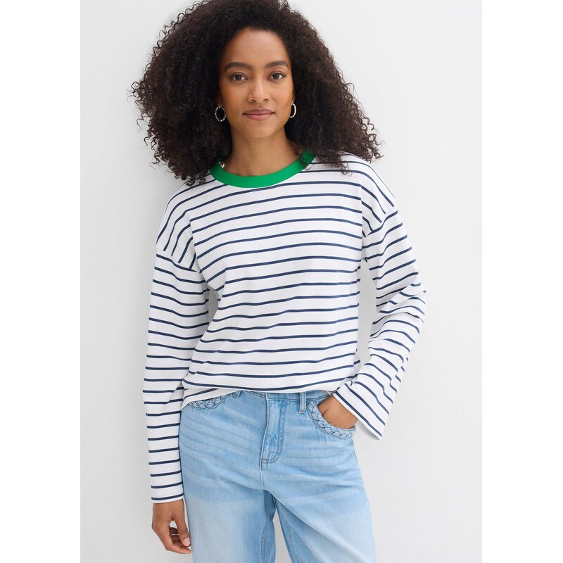 bonprix Tričko s dlhým rukávom z čistej bio bavlny, farba biela 67232819