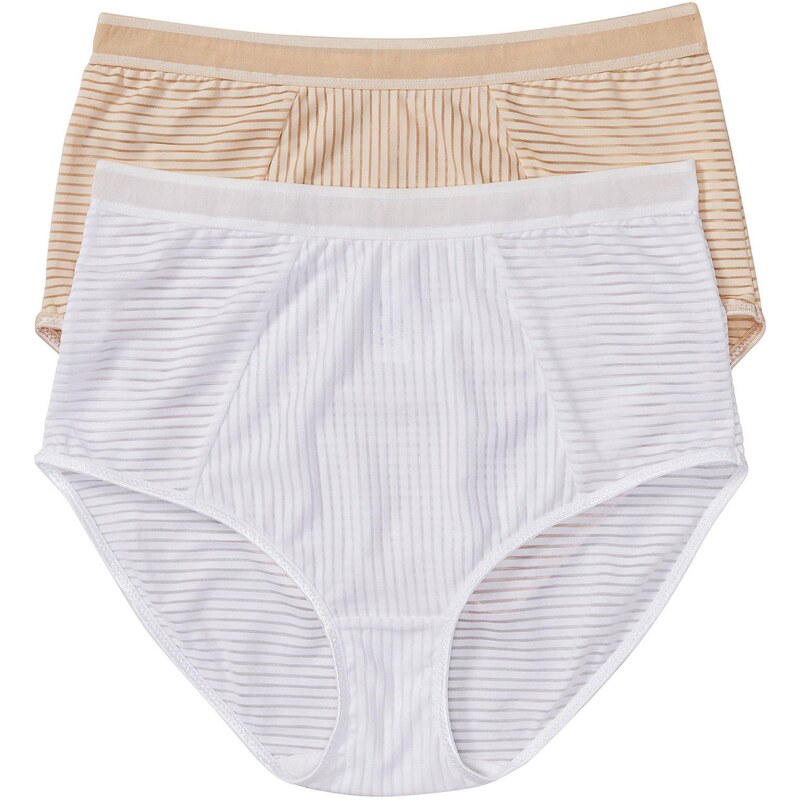 bonprix Vysoké nohavičky (2 ks), farba béžová 44795510