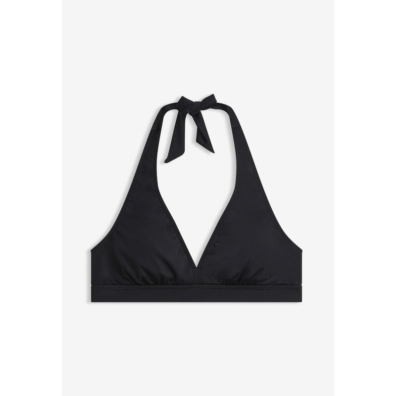 bonprix Bikinová podprsenka neckholder s V-výstrihom, farba čierna 62470449