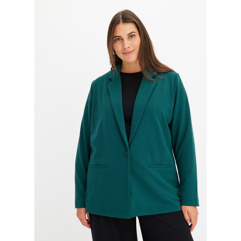 bonprix Blejzer z džersejového krepu, farba zelená 61305765