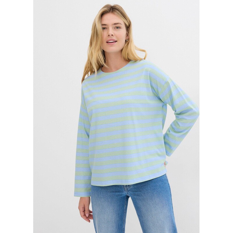 bonprix Tričko oversize z čistej bavlny, farba modrá 61718855