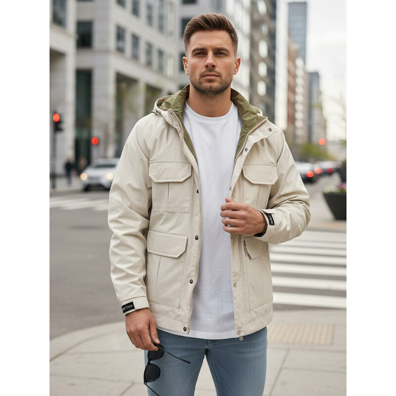 DStreet Pánska prechodná bunda s kapucňou 67567561