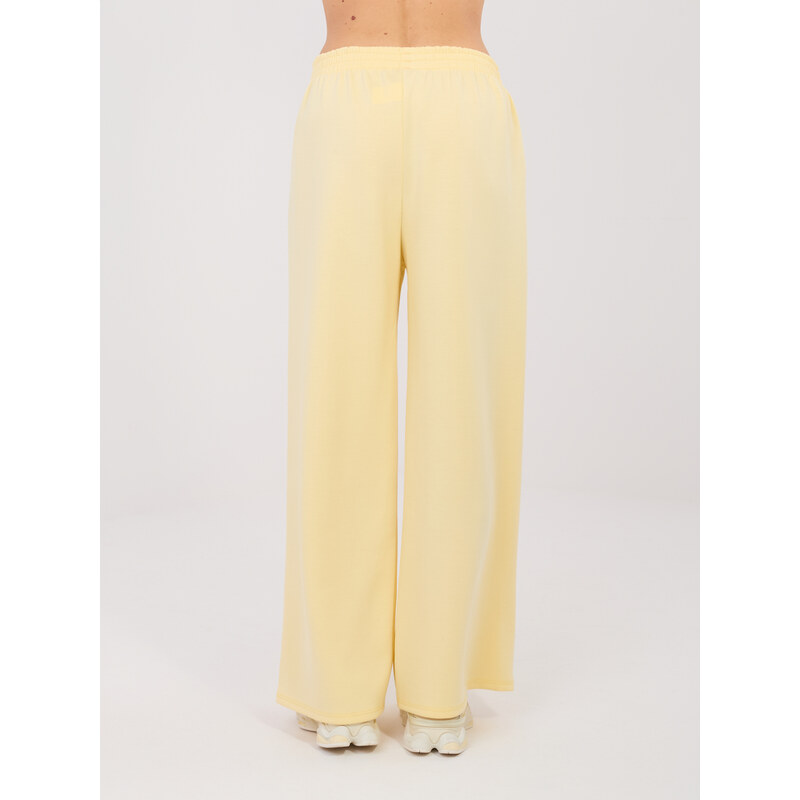 RUE PARIS Žlté nohavice s ružovými pruhmi 67567567