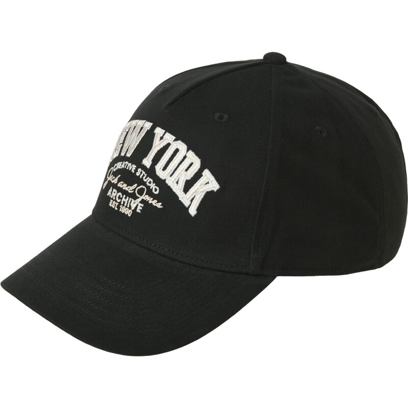 JACK & JONES Čiapka JACBASE BRANDON čierna / biela / šedobiela 67572063