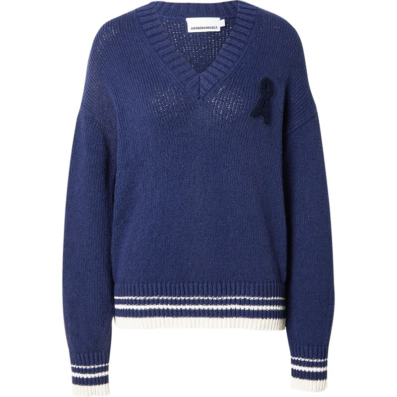 ARMEDANGELS Sveter ICONIC Å námornícka modrá / biela 67572078