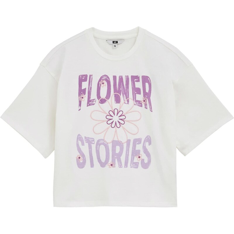 WE Fashion Tričko levanduľová / biela 67572202