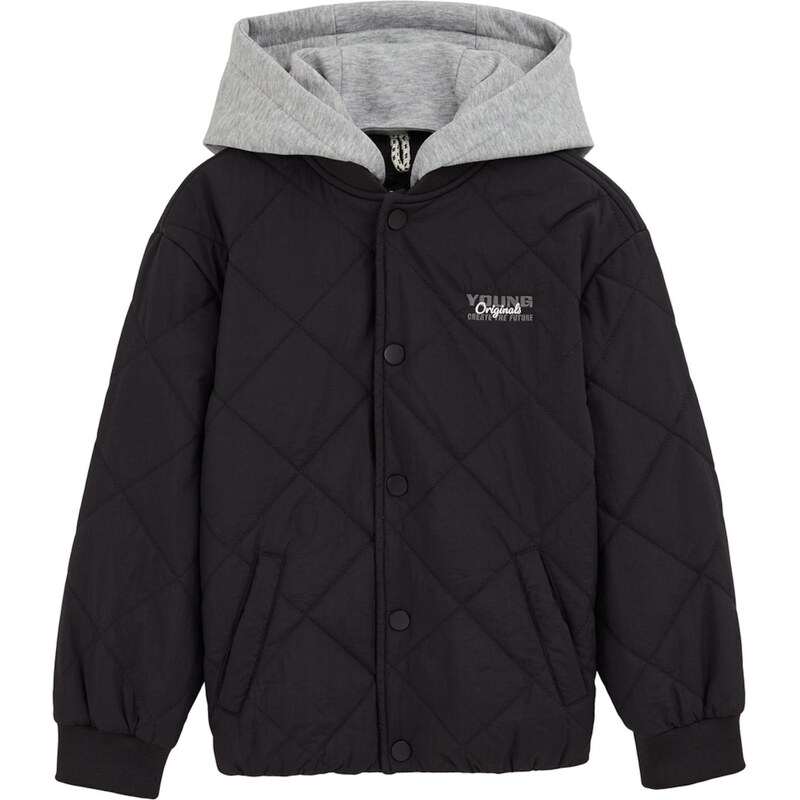 WE Fashion Prechodná bunda svetlosivá / čierna 67572219