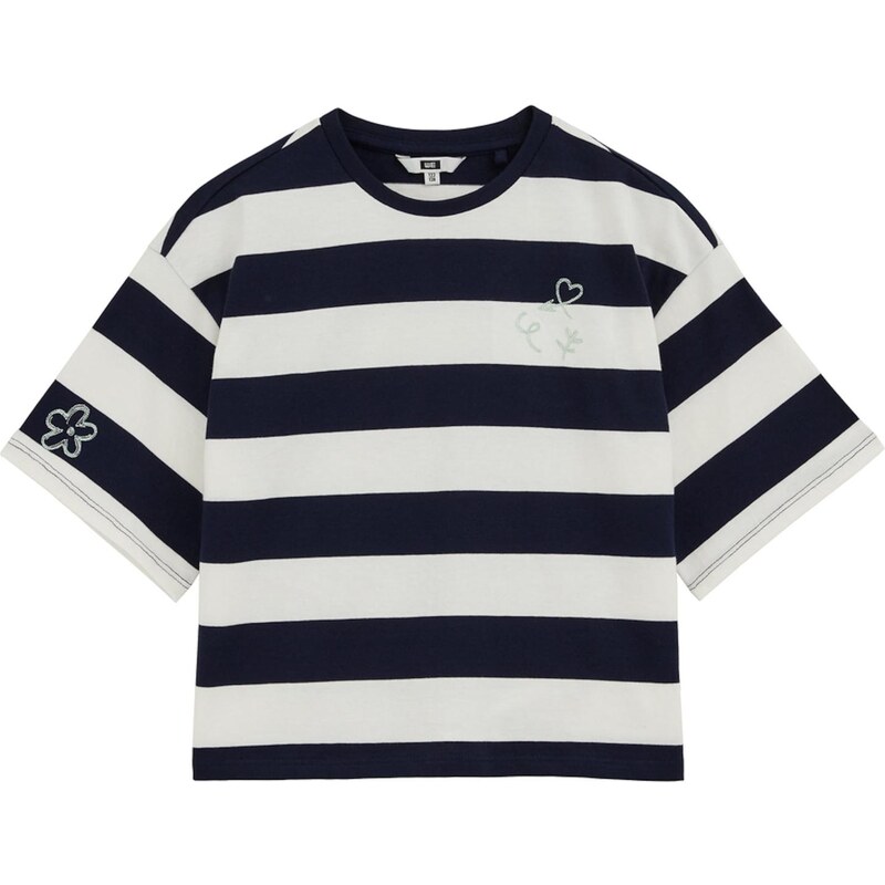 WE Fashion Tričko námornícka modrá / šedobiela 67572220