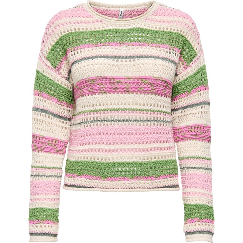 ONLY Sveter ONLAMELIE krémová / kiwi / ružová / svetloružová 67572244