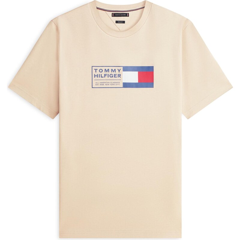 TOMMY HILFIGER Tričko BRAND LOVE béžová / námornícka modrá / červená / 67572267