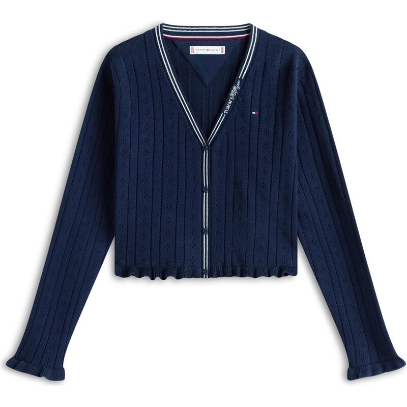 TOMMY HILFIGER Kardigán námornícka modrá / biela 67572311