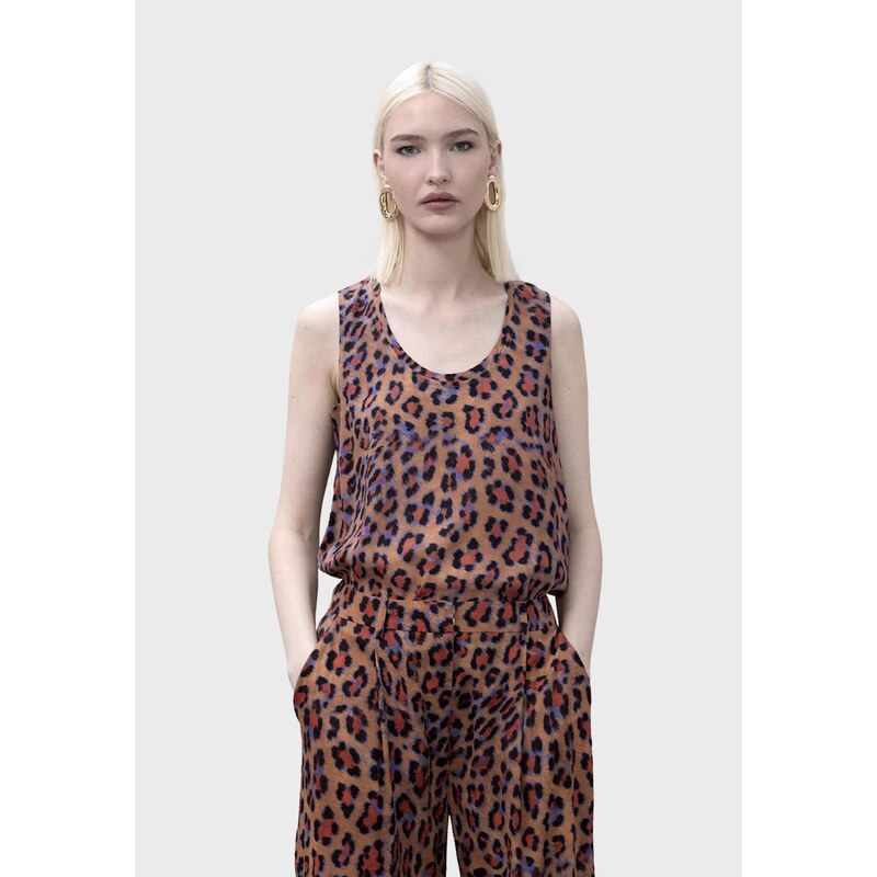 Lola Casademunt Top hnedá / fialová / svetlofialová / čierna 67572455