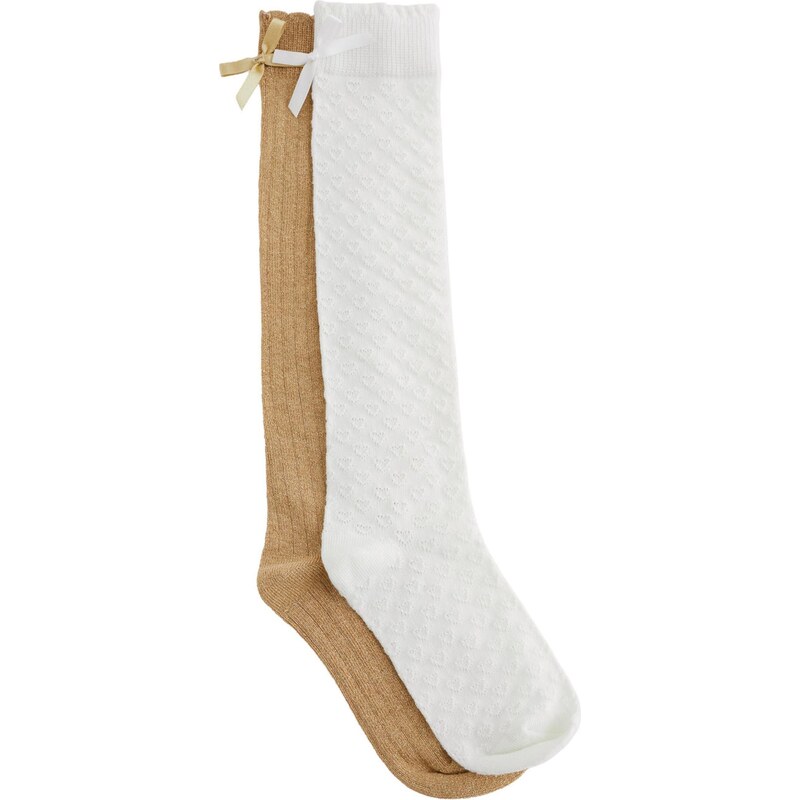 WE Fashion Ponožky zlatá / biela 67572605