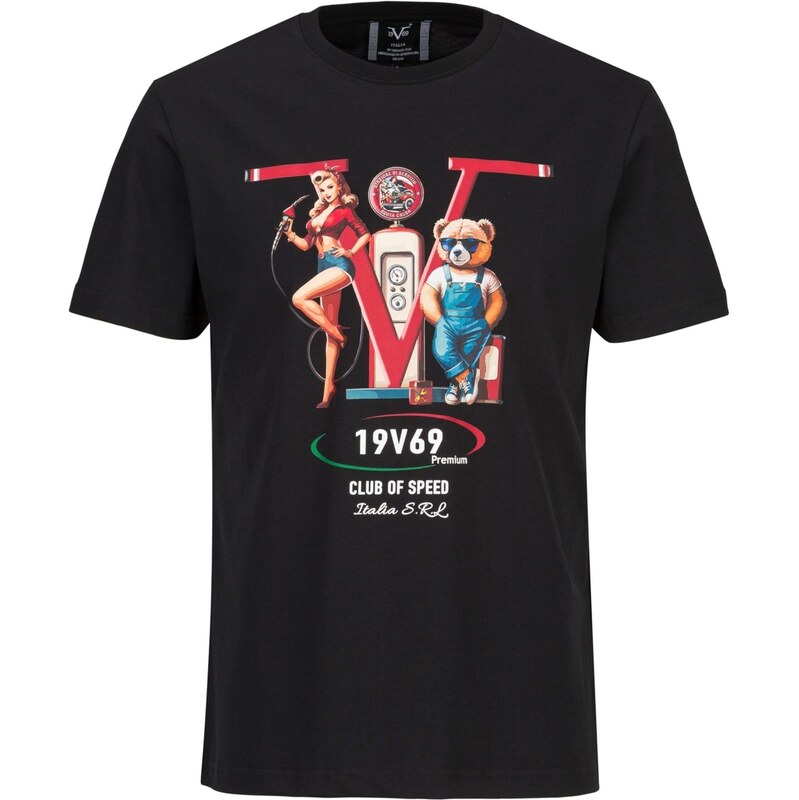 19V69 ITALIA Tričko RAFAEL RACING telová / modrá / červená / čierna 67572630