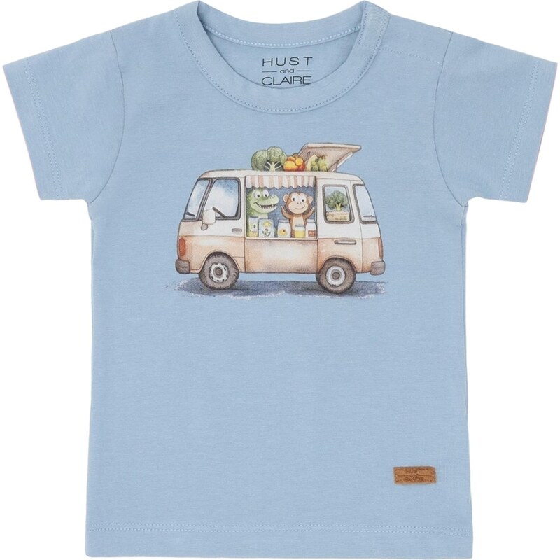 Hust & Claire Tričko August Vegie Truck tmavobéžová / modrosivá / 67572636