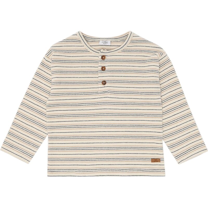 Hust & Claire Sveter Sune béžová / námornícka modrá / svetlohnedá 67572637