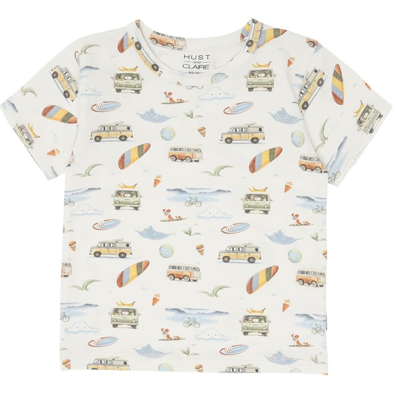 Hust & Claire Tričko August Excursion slonová kosť / svetlomodrá / 67572643