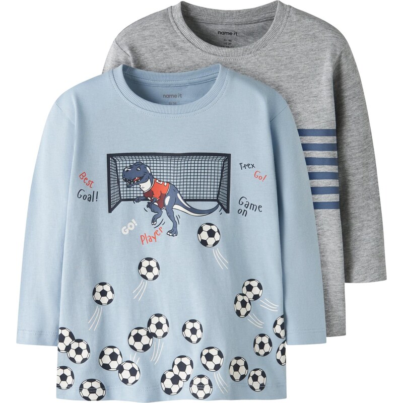 NAME IT Tričko NMMVILASSE námornícka modrá / svetlomodrá / sivá 67572772
