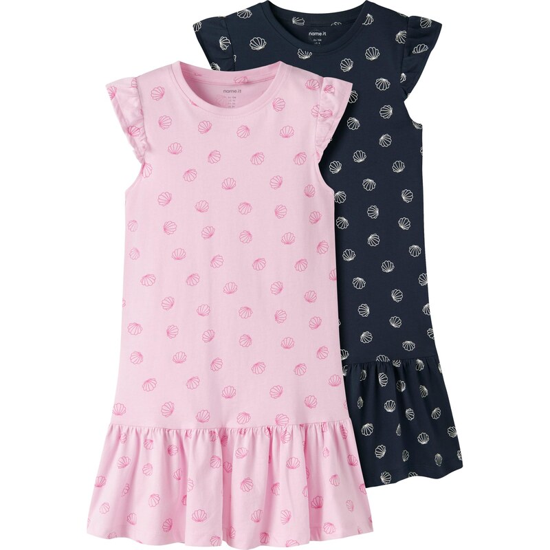 NAME IT Šaty NKFVIDA námornícka modrá / ružová / ružová / biela 67572774
