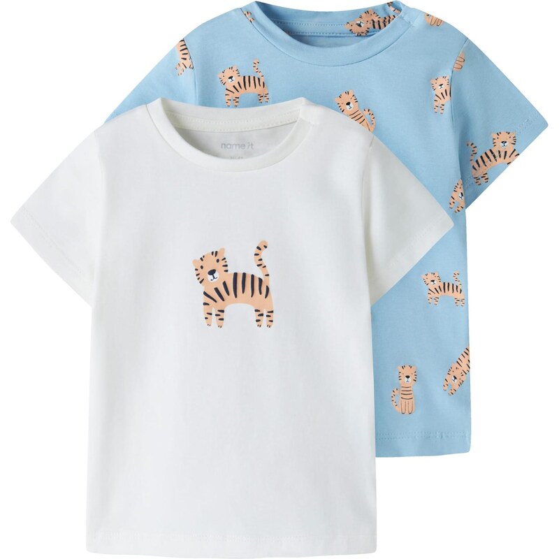 NAME IT Tričko NBMVAVROELS svetlomodrá / svetlohnedá / čierna / biela 67572788