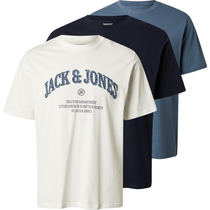 JACK & JONES Tričko JJEDENVER námornícka modrá / enciánová / biela 67572825