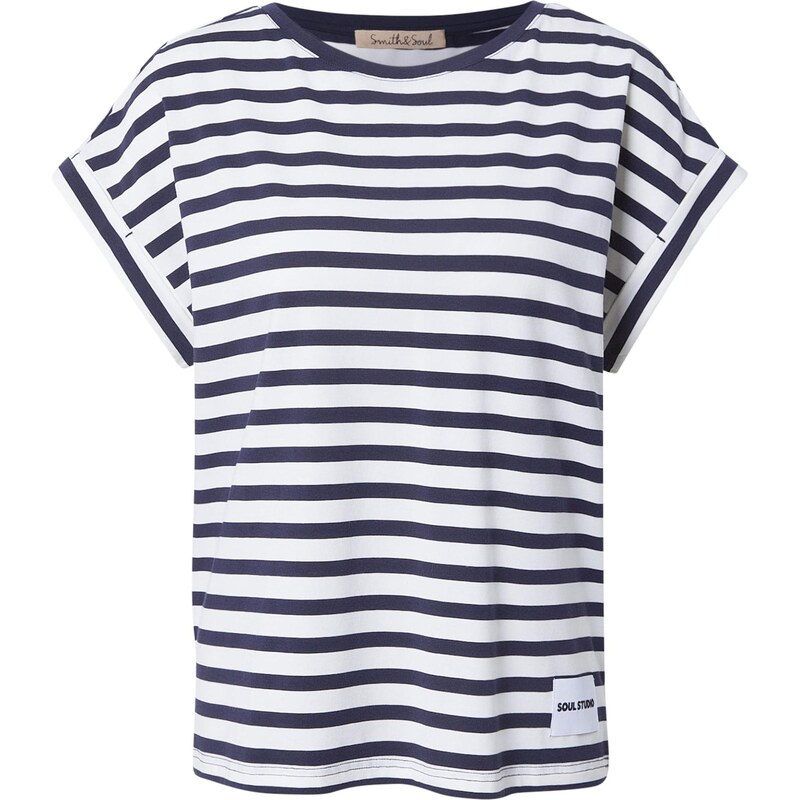 Smith&Soul Oversize tričko tmavomodrá / biela 67572839