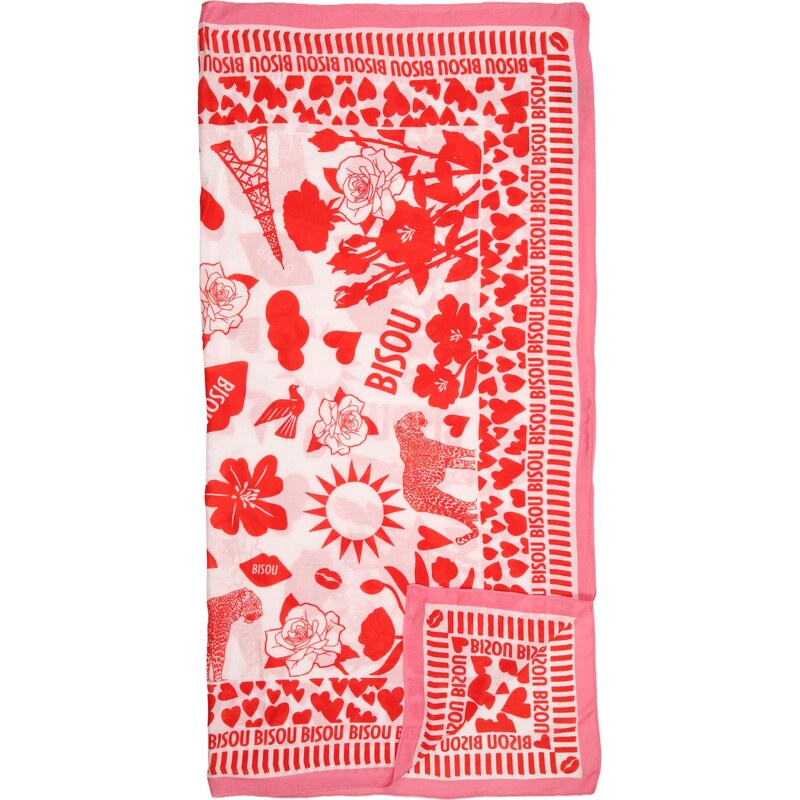 CODELLO Šatka svetloružová / červená / šedobiela 67572876