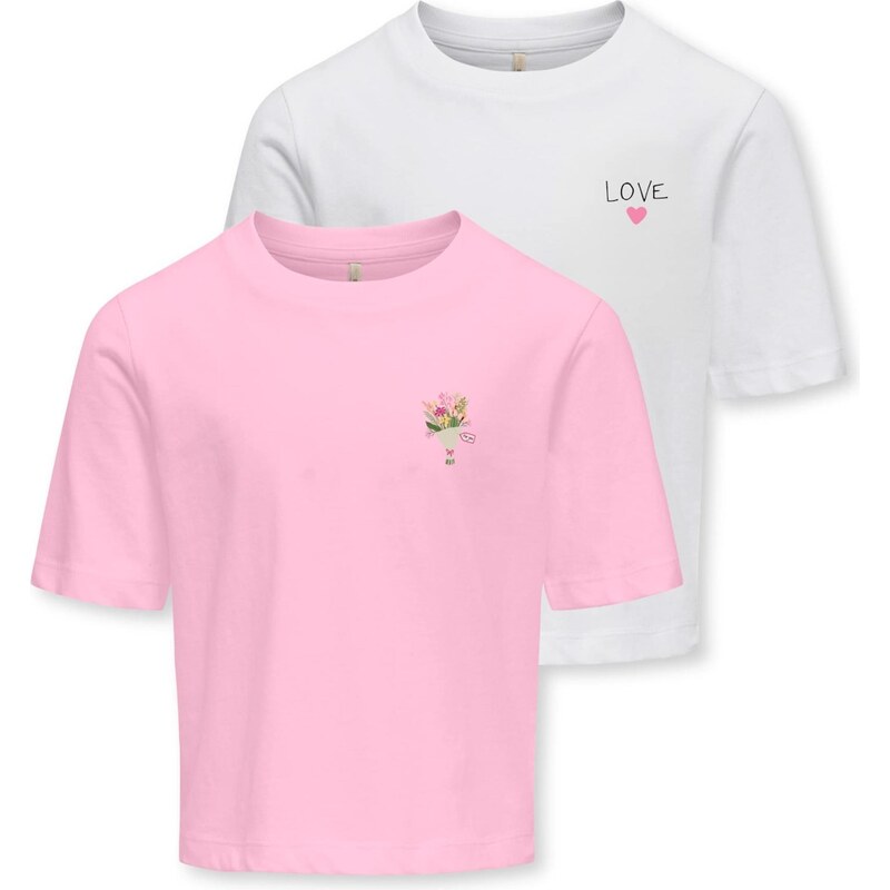 ONLY GIRLS Tričko KOGREX FLOWER zelená / ružová / čierna / biela 67572945