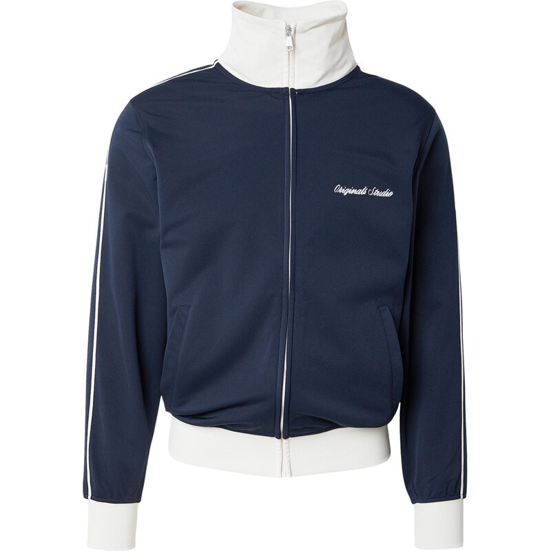 JACK & JONES Tepláková bunda JORNIAGARA tmavomodrá / biela 67572995