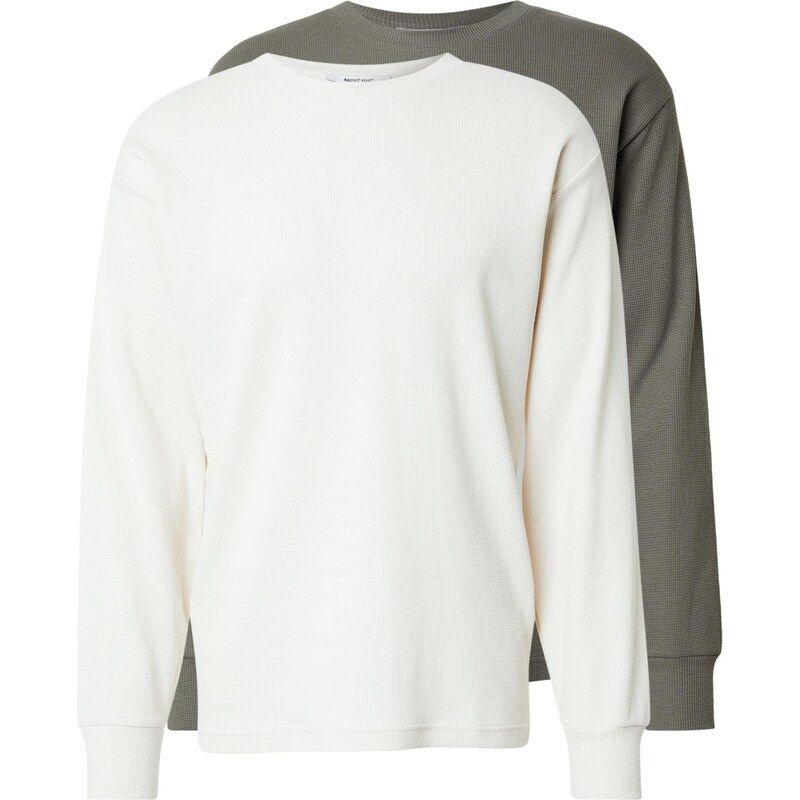 ABOUT YOU Tričko Miko svetlobéžová / tmavosivá 67573091