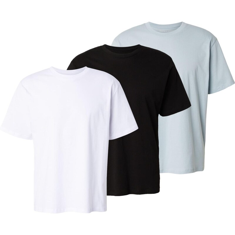 JACK & JONES Tričko JJHUGO modrosivá / čierna / biela 67573093