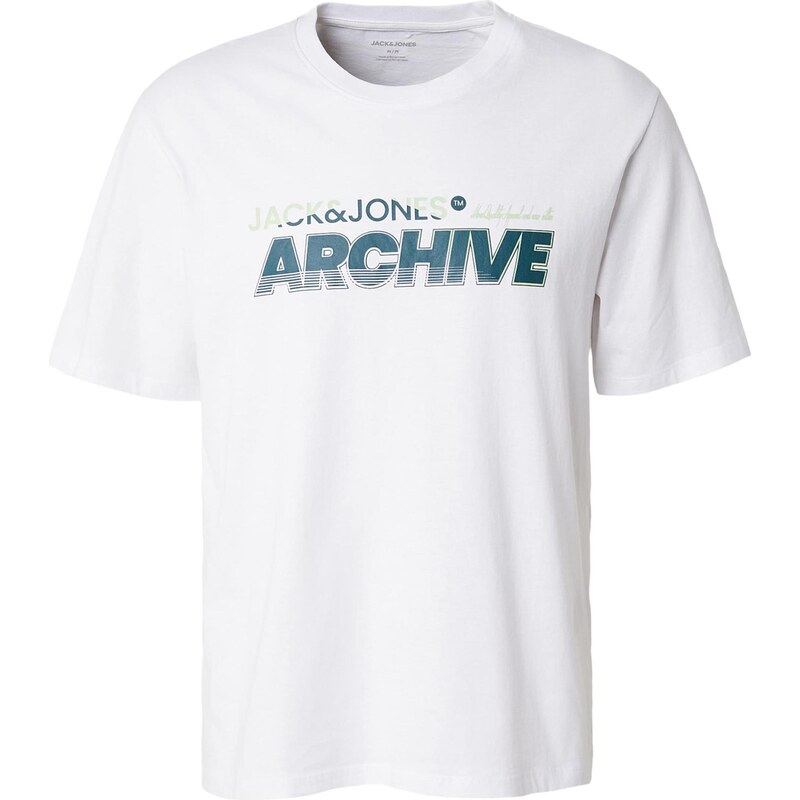 JACK & JONES Tričko JJBRAT trstinová / tmavozelená / biela 67573119