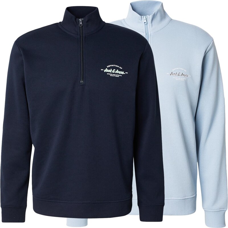 JACK & JONES Mikina JJBRANDON tmavomodrá / pastelovo modrá 67573161