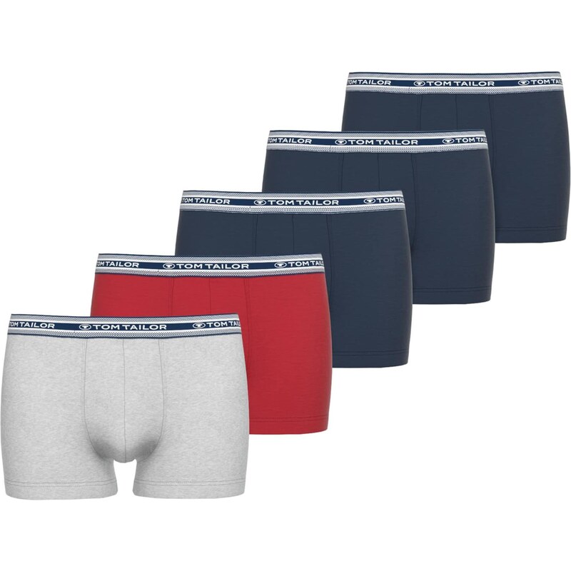 TOM TAILOR Boxerky námornícka modrá / svetlosivá / červená 67573168