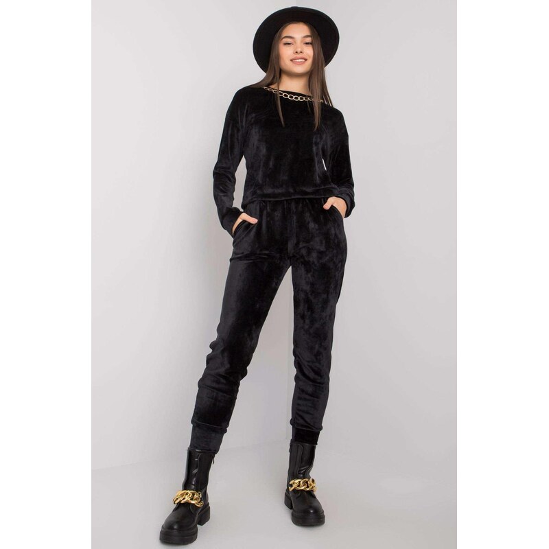 MladaModa Velúrová tepláková súprava Hartford čierna 33142087