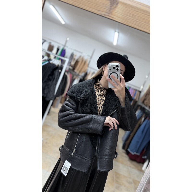 E-shop Čierna dámska aviator bunda Ebony