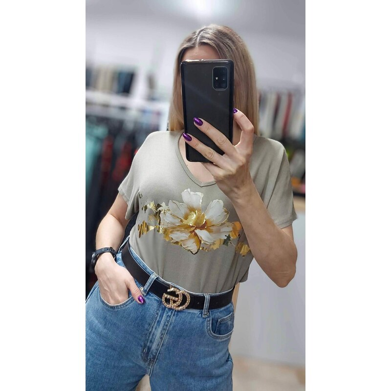 E-shop Elegantné tričko Golden Roses