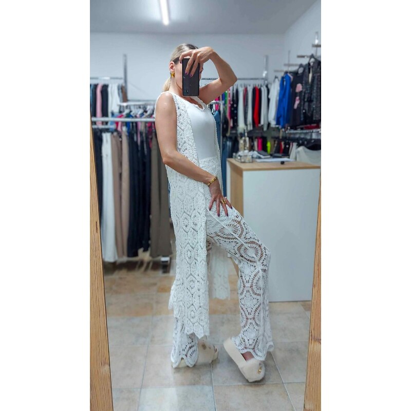 Biele boho nohavice Myrea 63983423