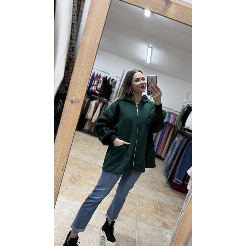 E-shop Zelená dámska oversize mikina Calma