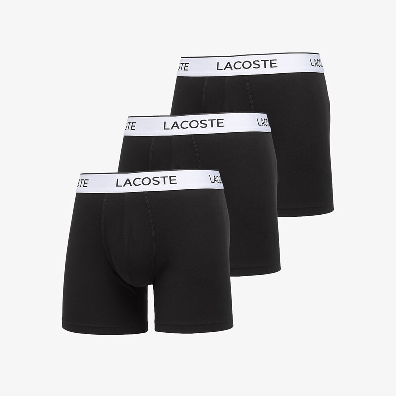 Boxerky LACOSTE Boxer Brief 3-Pack Black S 67583169
