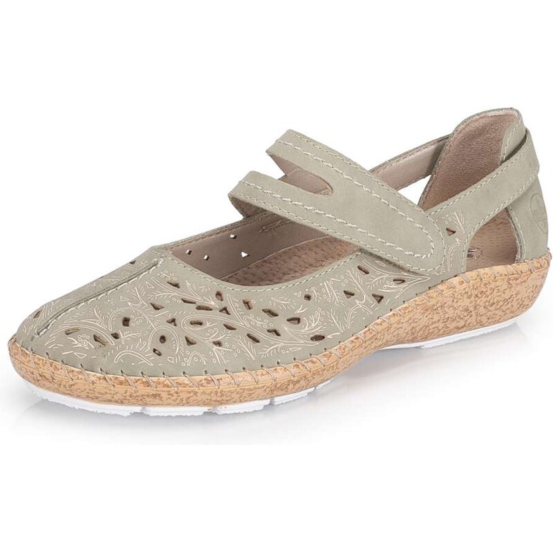 Dámske baleríny RIEKER 44872-52 zelená S6 67584795