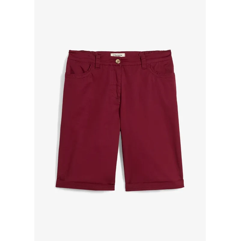 bonprix Bermudy pepertouch s pohodlným pásom, farba červená 64226262